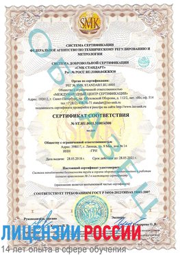 Образец сертификата соответствия Красноперекопск Сертификат OHSAS 18001